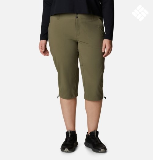 Women's Columbia Saturday Trail II Knee Pants Olive | Plus Size CA-H140A